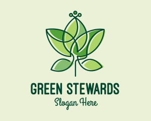 Minimalist Green Leaf  logo design