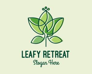 Minimalist Green Leaf  logo design