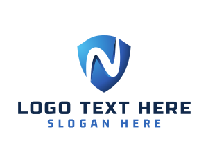 Modern Gradient Shield Letter N logo design