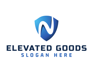 Modern Gradient Shield Letter N logo design