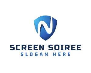 Modern Gradient Shield Letter N logo design