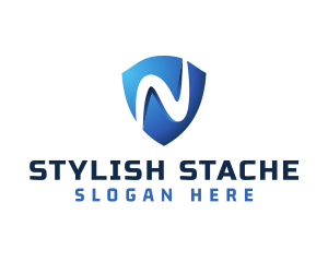 Modern Gradient Shield Letter N logo design