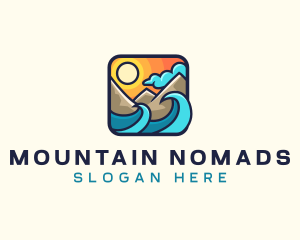 Tropical Mountain Beach logo design