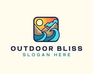 Tropical Mountain Beach logo design