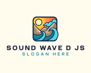 Tropical Mountain Beach logo design