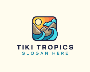 Tropical Mountain Beach logo design