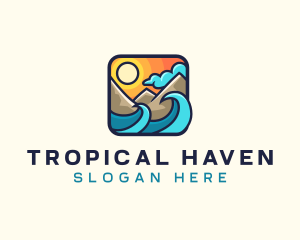 Tropical Mountain Beach logo design