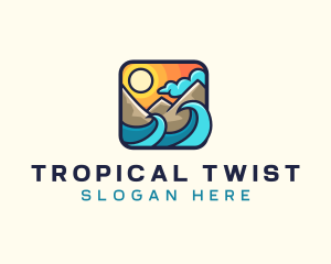 Tropical Mountain Beach logo design