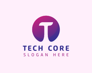 Cyber Tech Letter T logo design