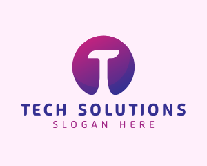 Cyber Tech Letter T logo design