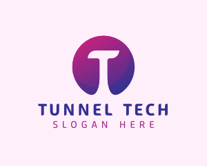 Cyber Tech Letter T logo design