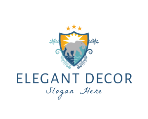 Ornate Wild Elephant Crest logo design