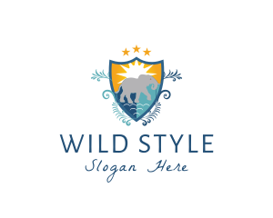 Ornate Wild Elephant Crest logo design