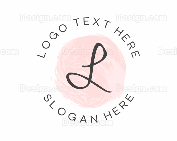 Round Watercolor Script Logo