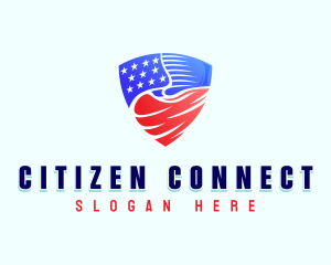 Patriotic Flag Shield logo design