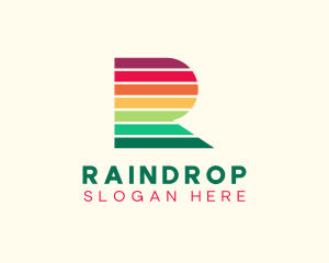 Creative Rainbow Letter R logo design