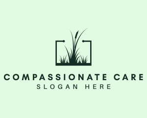 Gardening Grass Lawn logo design