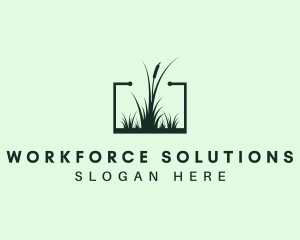 Gardening Grass Lawn logo design