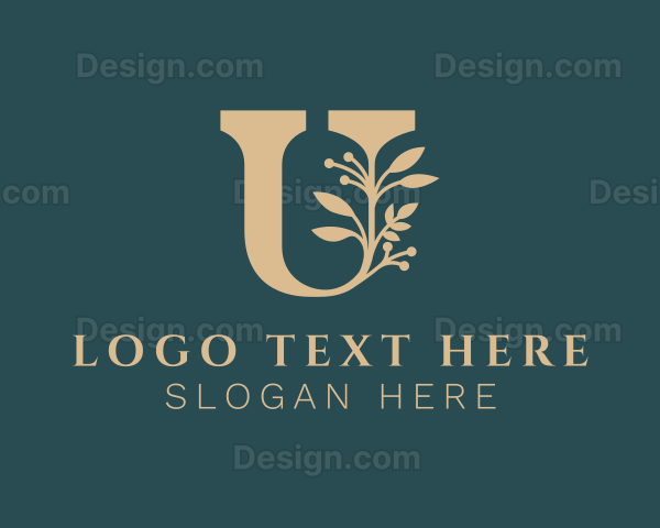 Luxury Plant Letter U Logo