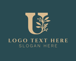 Luxury Plant Letter U logo