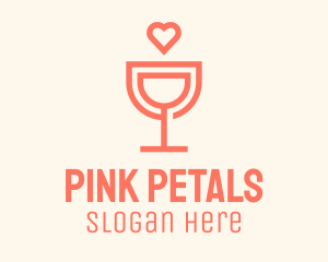 Wine Glass Heart logo design