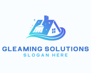 House Cleaning Broom logo design