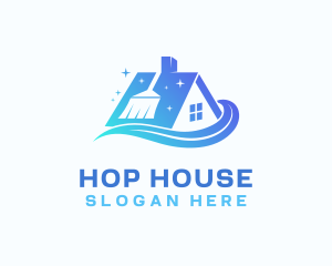 House Cleaning Broom logo design