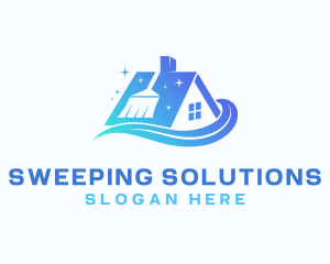 House Cleaning Broom logo design