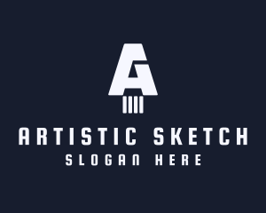 Negative Space Pencil Draw logo