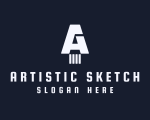 Negative Space Pencil Draw logo design