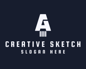 Negative Space Pencil Draw logo