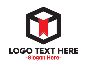 3d - 3D Cube Bookmark logo design