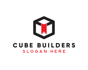 Box Cube Bookmark logo design