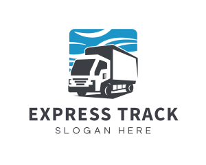 Closed Van Logistic Trucking logo design