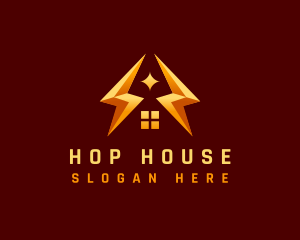 Lightning House Star logo design