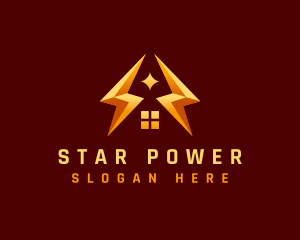 Lightning House Star logo design