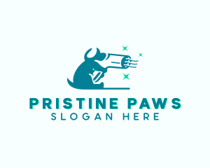 Blow Dryer Dog Grooming  logo design