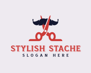 Mustache Barber Shears logo