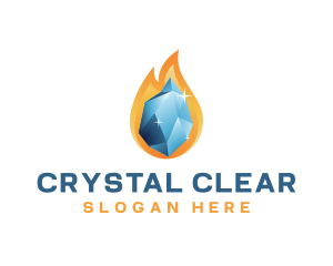 Crystal Ice Flame logo design