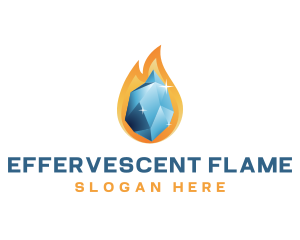 Crystal Ice Flame logo design