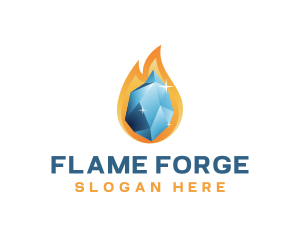 Crystal Ice Flame logo design