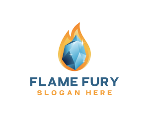 Crystal Ice Flame logo design