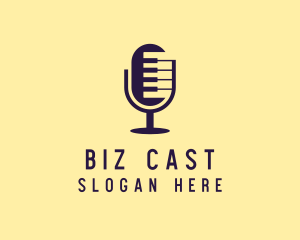Piano Microphone Podcast logo design