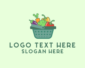 Vegetable Grocery Basket Logo