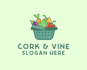 Vegetable Grocery Basket logo design