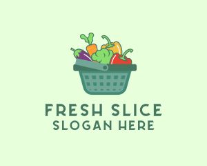 Vegetable Grocery Basket logo design