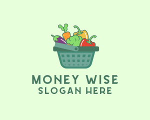 Vegetable Grocery Basket logo design