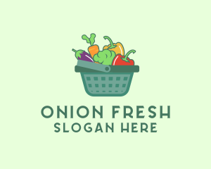 Vegetable Grocery Basket logo design