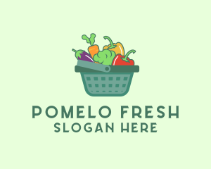 Vegetable Grocery Basket logo design