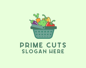 Vegetable Grocery Basket logo design